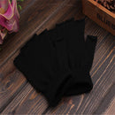 Stretch Elastic Knitted glove Half Finger Warm Fingerless Gloves Black handwear