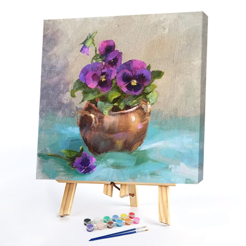 Flower Oil Paint By Numbers Kits Canvas DIY Coloring Drawing for Adults Children