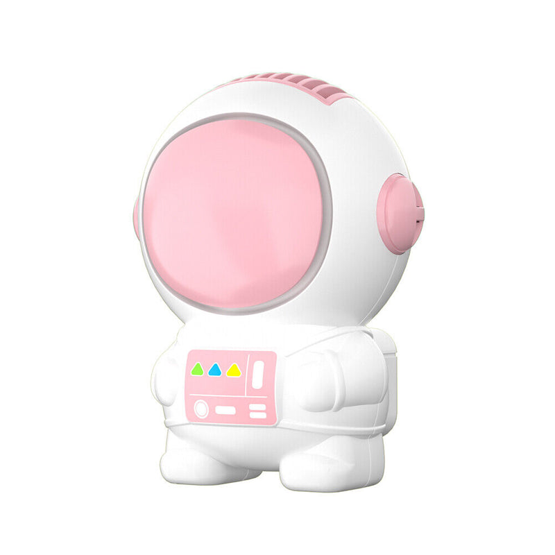 Mini Electric Fan Cute Astronaut Bladeless Spaceman Neck Air Cooler (Pink)