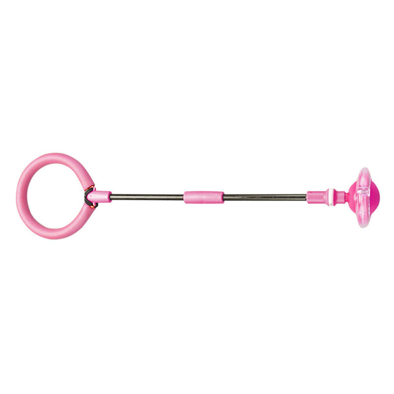 Folding Jumping Rope Ball Glowing One Foot Skip KIds Fitness Toys (Pink) Newly