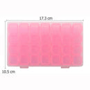 28 Grids Nail Art Storage Box Case Jewelry Organizer Manicure Tools (Pink) Newly