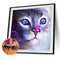 DIY Diamond Painting Purple Cat Full Round Drill Decor Art Picture for Home