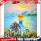 40x50cm Frameless Oil Paint By Numbers Bicycle Girl DIY Canvas Picture Kit
