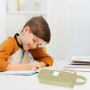 Korean Large Capacity Pencil Case Bags Zipper Solid Stationery Box (Green) Newly