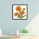 12 Months Flower Cross Stitch Printed Canvas DIY Needlework (October H432)