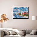 Scenery Cross Stitch Embroidery 14CT Stamped DIY Landscape Canvas Needlework