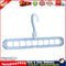 Clothes Wardrobe Hanger Hook Clothing Hanging Rack Shelf Organizer (Blue) Newly