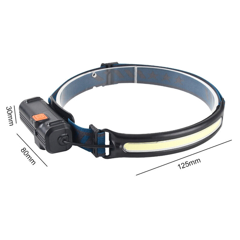 LED Headlamp Rechargeable Wave Motion Sensor Headlight Camping Torch Flashlight