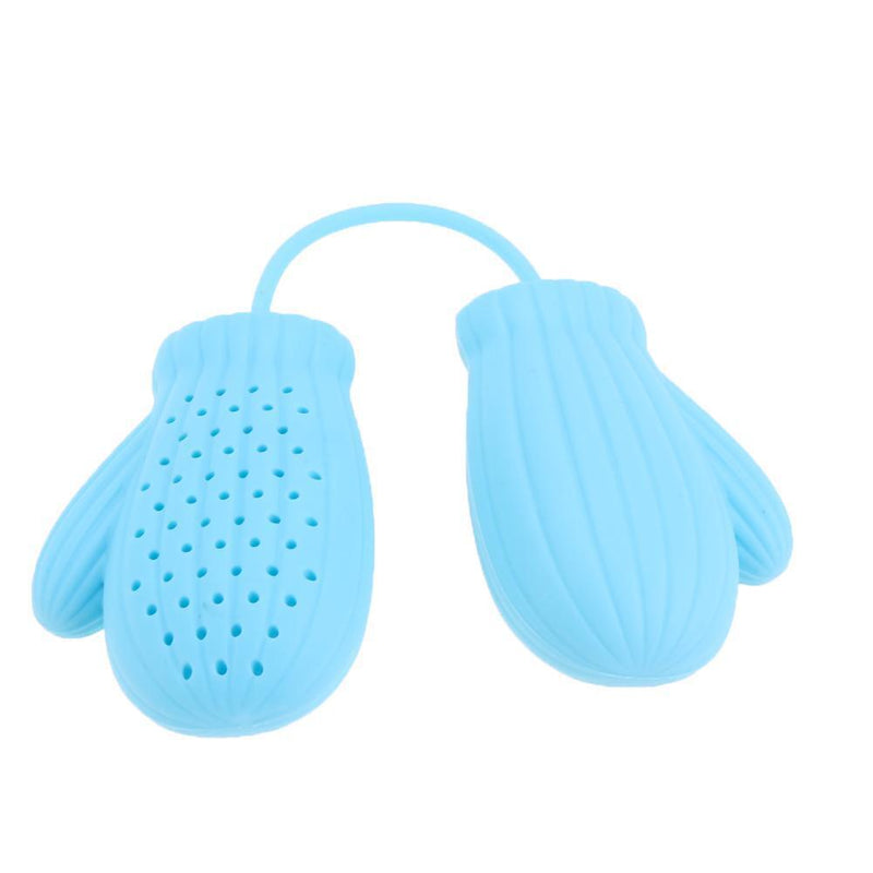 Silicone Christmas Kitchen Coffee Filter Infuser Gloves Tea Strainer (Blue)