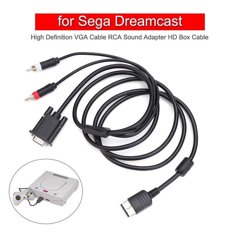 1.8m/6ft VGA Sound Adapter Box Cable PAL NTSC for Dreamcast Video Games Console