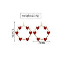 Simple Hollowed Drop Earrings Women Large Circle Heart Dangle Ear Stud Jewelr