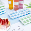 14 Grid Ice Cube Tray Mold DIY Popsicle Ice Cube Freezer with Cover (Blue)