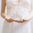 Bride Goth Baroque Queen Crown Black Tiaras for Women Crystal Wedding Crowns