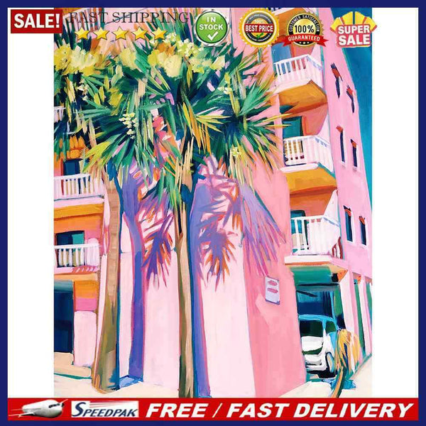 40x50cm Frameless Summer City DIY Oil Paint By Numbers Picture Living Room Decor