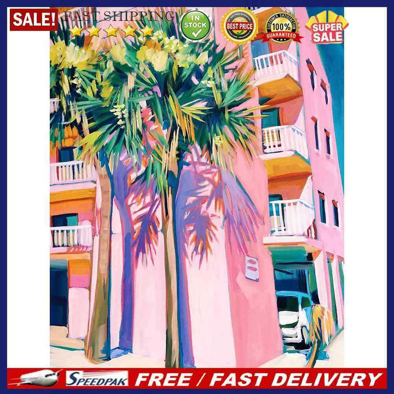 40x50cm Frameless Summer City DIY Oil Paint By Numbers Picture Living Room Decor
