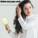 Hollow Detangling Hairdressing Comb Wet Dry Hair Scalp Plate Combs (Yellow)