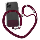 Universal Cellphone Lanyard Phone Strap (Wine Red Cured Cloth + Soft Rope)