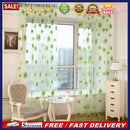 Sunflower Print Window Door Curtain Tulle Curtains for Living Room (Green)