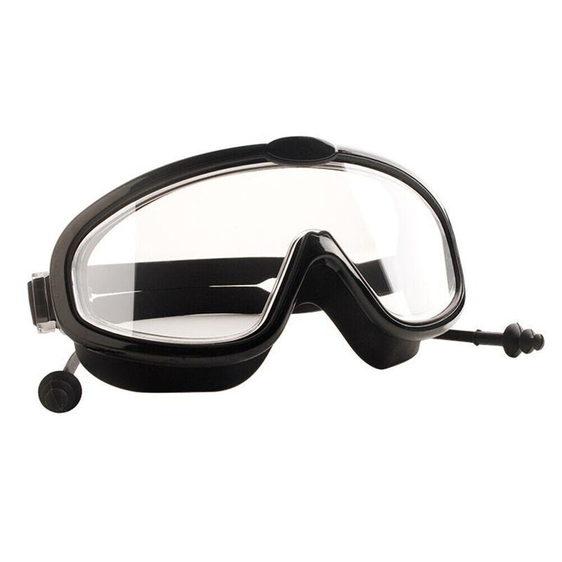 Children Swimming Goggles w/ Earbuds Anti Fog Swimming Glasses (Black)