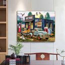 DIY Paint By Number Kit Houses Cars by The Lake No Frame for Home Decor