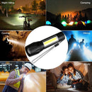 LED Lighting Torch Lamp USB Rechargeable Mini Glare Flashlight COB Side Light