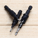 4Pcs #6 #8 #10 #12 HSS Countersink Drill Bit Set Screw 1/4 Hex Shank Wood T