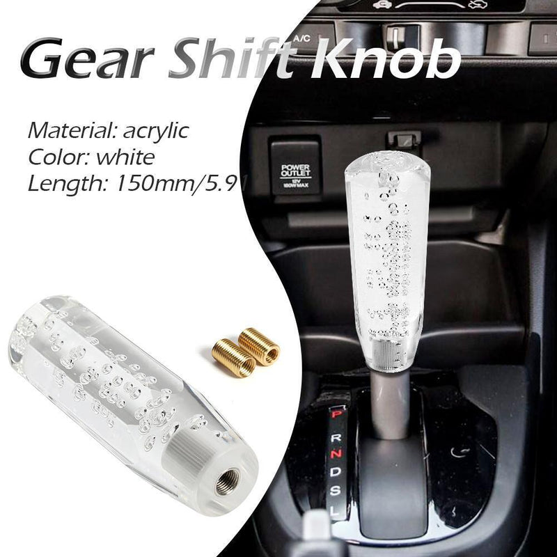 Bubble Crystal Car Gear Shift Knob Manual Gear Stick Lever Knob (White) Newly