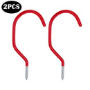2PCS Garage Storage Hooks Bike Tool Storage Hook Set Screw In Hooks Red.