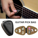 Portable PU Leather Guitar Picks Holder Bag with 6pcs Guitar Picks Guitar Parts