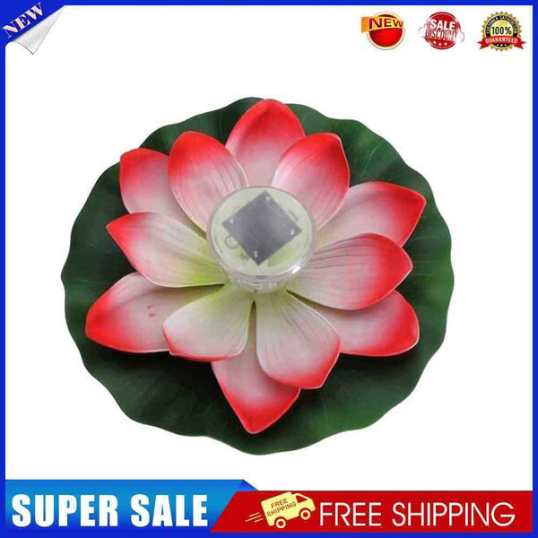 Lotus Solar Lights Flower Float Waterproof Outdoor Pond Pool Decor (Pink)