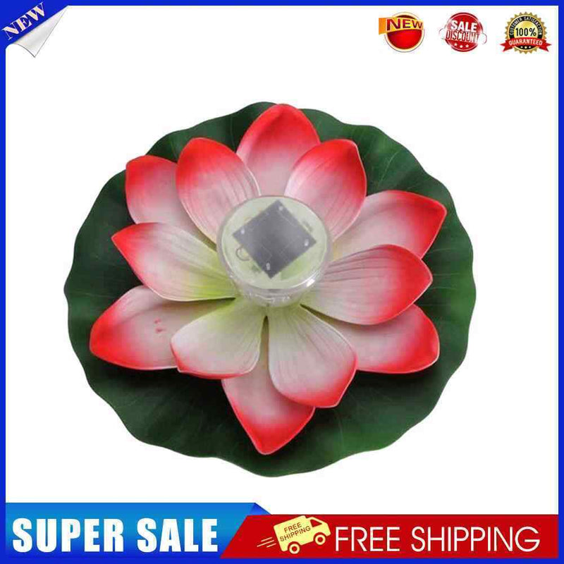 Lotus Solar Lights Flower Float Waterproof Outdoor Pond Pool Decor (Pink)