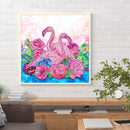 5D DIY Partial Special Shaped Drill Diamond Painting Pink Swan Home Decor
