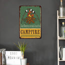 20x30cm Campfire Barbe Print Rectangular Metal Retro Tin Drawing Flat Style