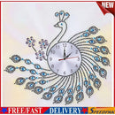 DIY Peafowl Special Shaped Diamond Painting Cross Stitch Clock Home Decor