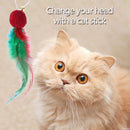 10pcs Pompom Feather for Cat Teasing Stick Kitten Teaser Ball Replacement Toys