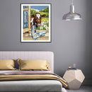 DIY Diamond Painting Window Cow Full Round Drill Mosaic Art Picture Decor Gift