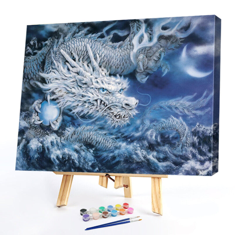 Oil Painting By Numbers Kit Frameless DIY Dragon Hand Painted Craft Art Picture