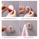 Bathroom Wall Hanging Rotatable 3 Hooks Adhesive Bracket Holder (Pink) Newly