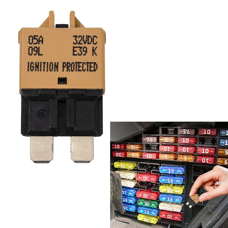 DC32V Manual Reset ATC Circuit Breaker Blade Fuse for Car Boat(5A Brown)