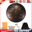 6 Inch 11-Note Tongue Drum with Drumsticks Hand Pan Ethereal Drums (Bronze)