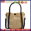 Women Hollow Straw Handbag Woven Beach Holiday Leather Shoulder Crossbody Bags