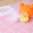 Cute Kids Girls Hairpins Crown Feather Swan Hair Clips Jewelry Gift (White)