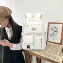 #A Nylon Backpack Korean Teenager Boys Girls School Students Book Bags Mochilas