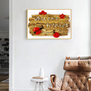 Welcome Friends 5D DIY Full Round Diamond Painting Home Decor Hanging Picture