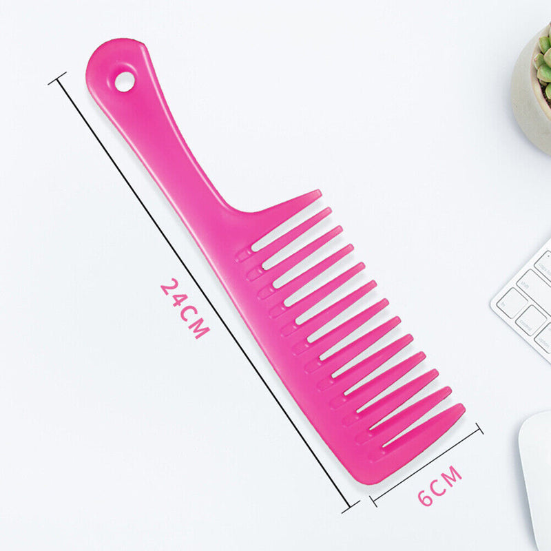 Anti-static Large Wide Tooth Curly Hair Hairstyling Handle Comb for Barber