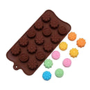 15-Cavity Silicone Flower Rose Chocolate Cake Soap Baking Tray Ice SALE H3E8