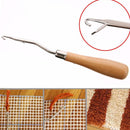 1PC Crochet Hook Wood Handle Carpet Repair Latch Crochet Needle Knitting Craft~