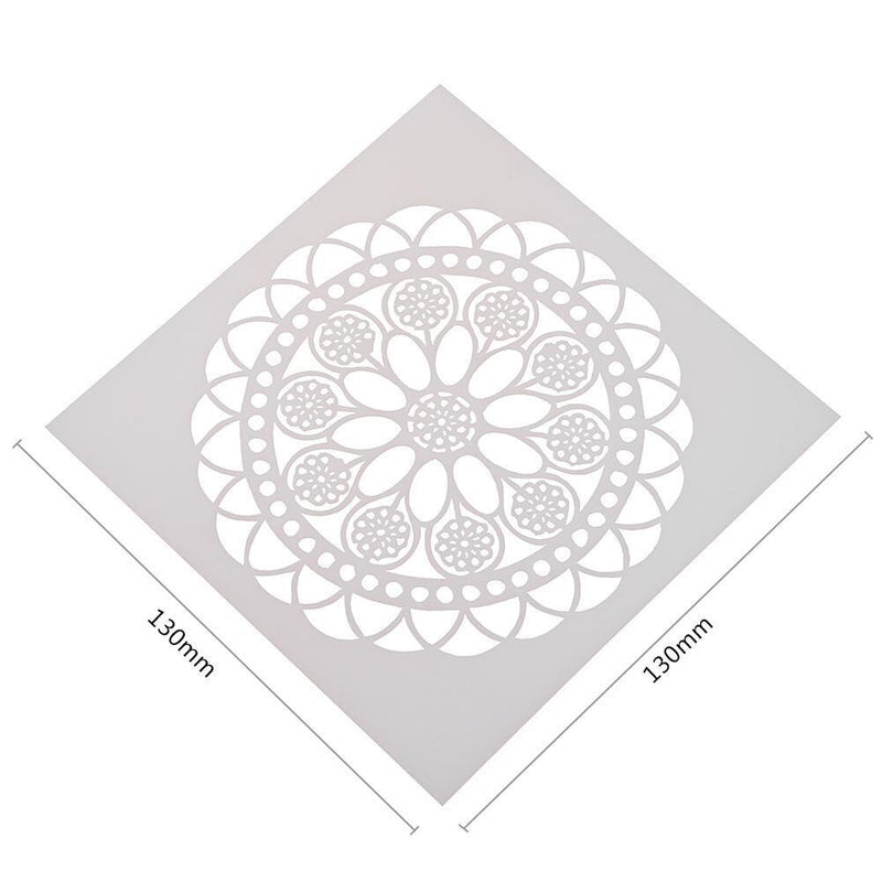 Round Flower Print Coffee Cake Stencil Fondant Buttercream Spray Mold Decor