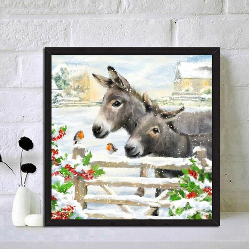 DIY Diamond Painting Donkey Full Round Drill Mosaic Art Picture Rhinestone Kits