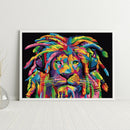 DIY Paint By Number Kit Frameless Colorful Lion Animals Handpainted Canvas Decor